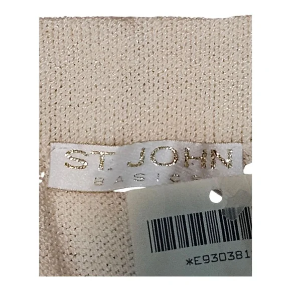 St. John Basics Cream Pants Size 10 - Picture 11 of 12